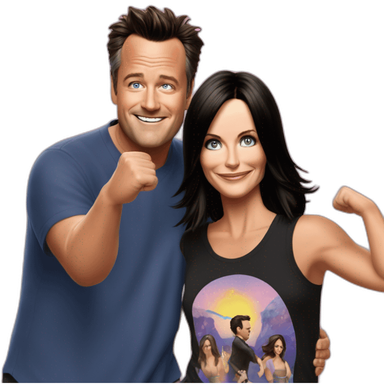 Courtney Cox and Matthew Perry dancing rock’n’roll emoji