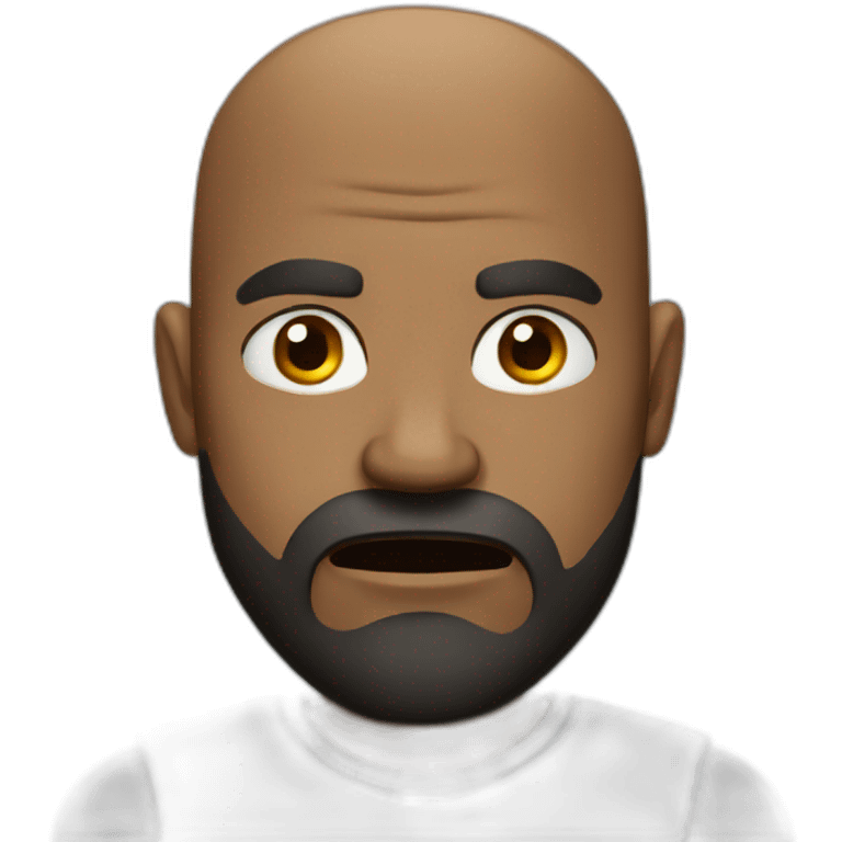 Angry bald black man with beard emoji