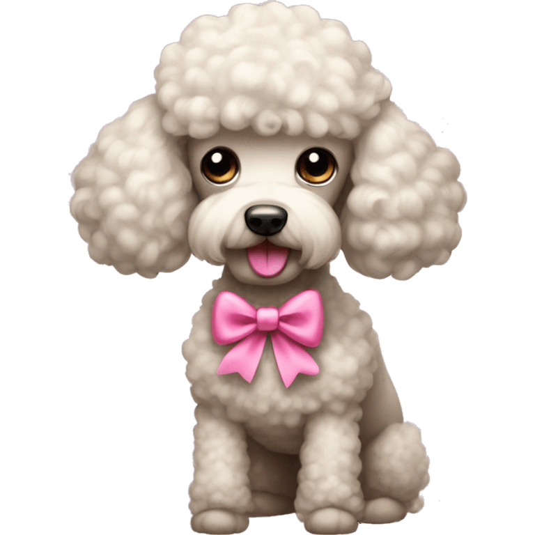 Poodle with a pink bow emoji