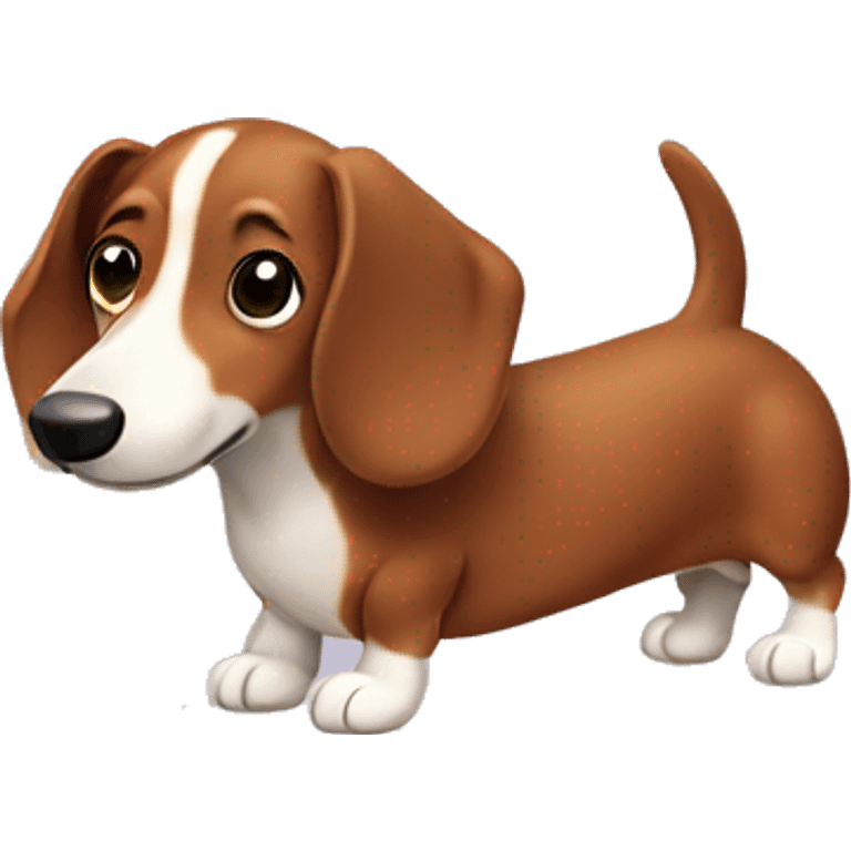 a small sausage dog brown with white paws emoji