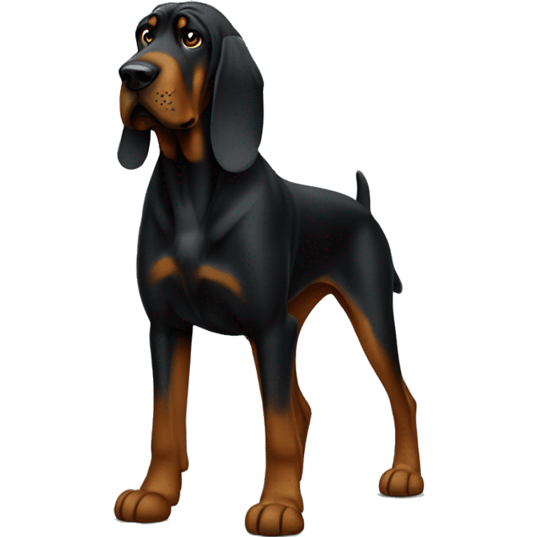 Black bloodhound standing  emoji