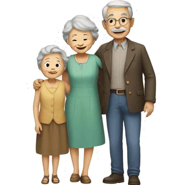 old couple and a child emoji