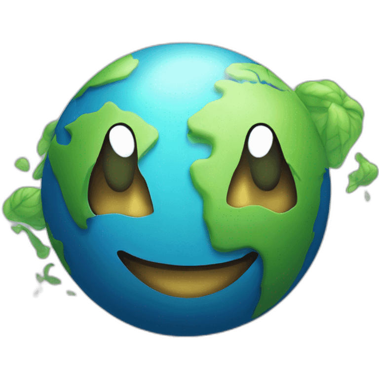 planet earth is smiling emoji