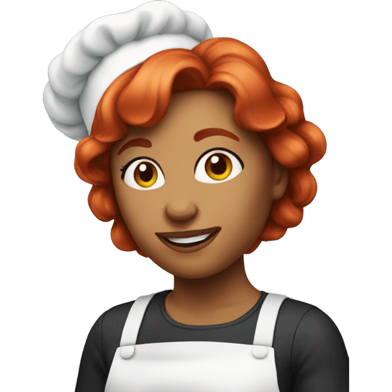 woman baker red hair emoji