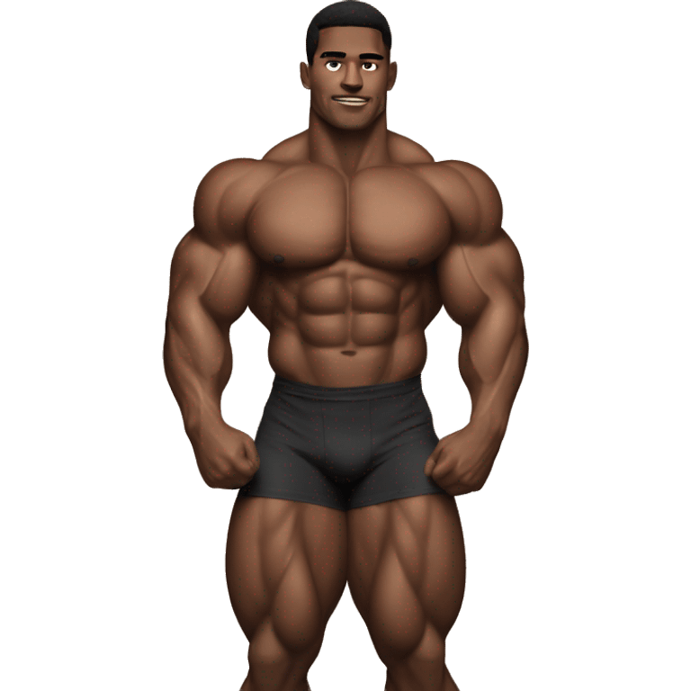 Quads muscle bodybuilder black emoji