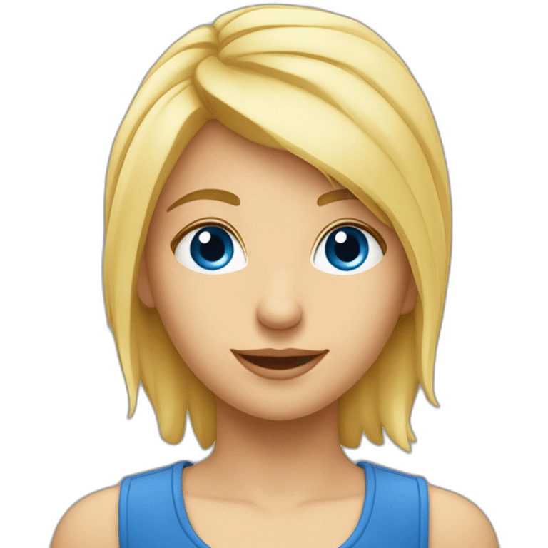 Jeune blond yeux bleus bras droit en l'air emoji