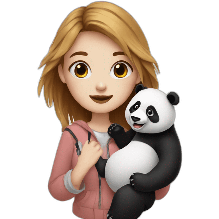 Indie girl with panda emoji