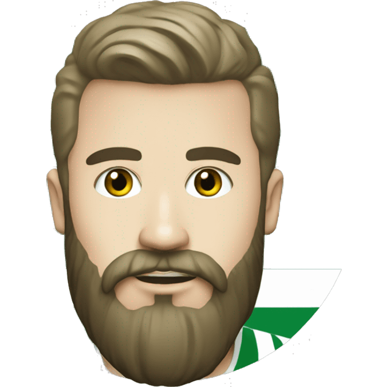 Man with beard wearing hammarby shirt with a real hammarby logo emoji