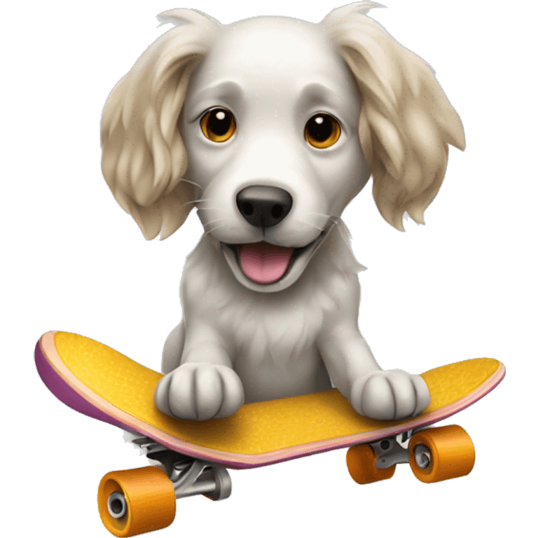 dog riding skateboard emoji