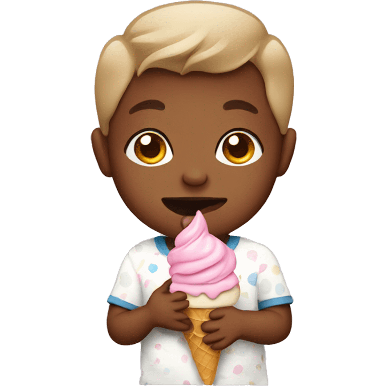 Baby with icecream emoji