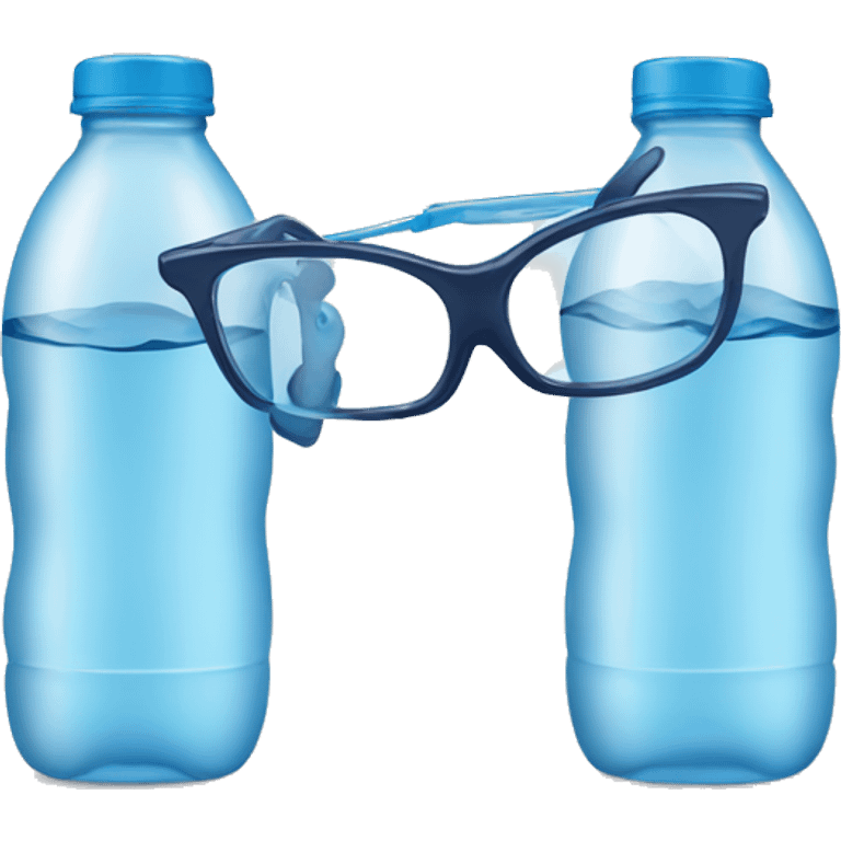 Water bottle with glasses emoji