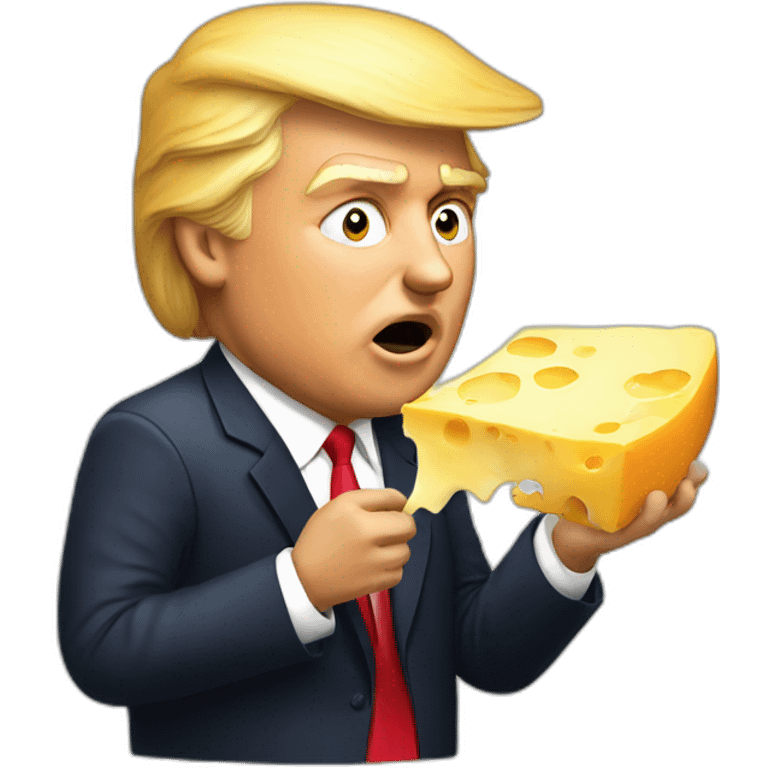 Trump eating cheese emoji