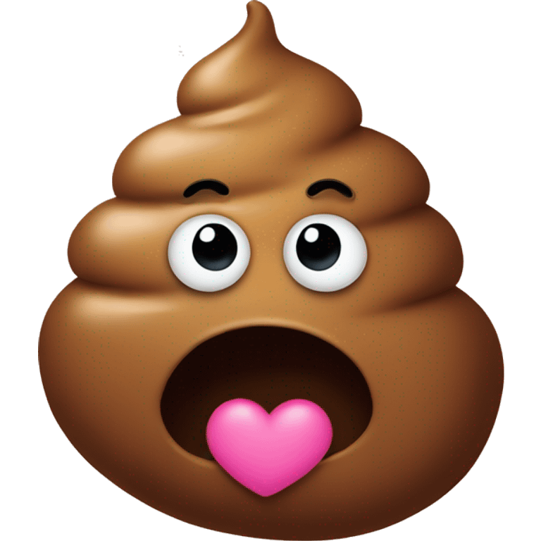 poop with hearts and smiley face emoji