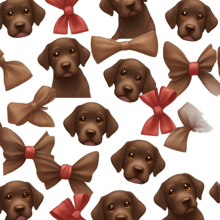 Chocolate lab with bow emoji