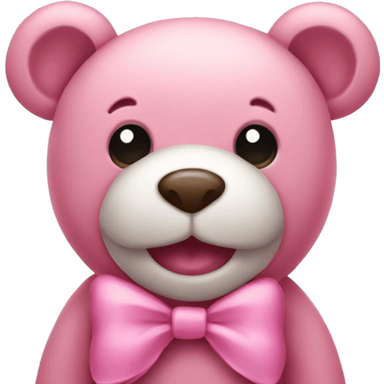 Pink teddy bear with bow emoji