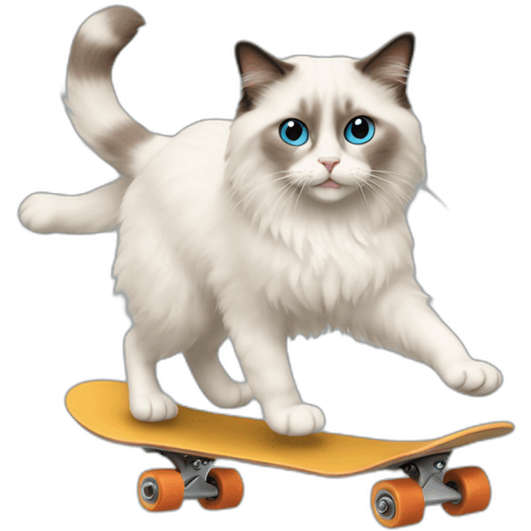 ragdoll cat skateboarding emoji