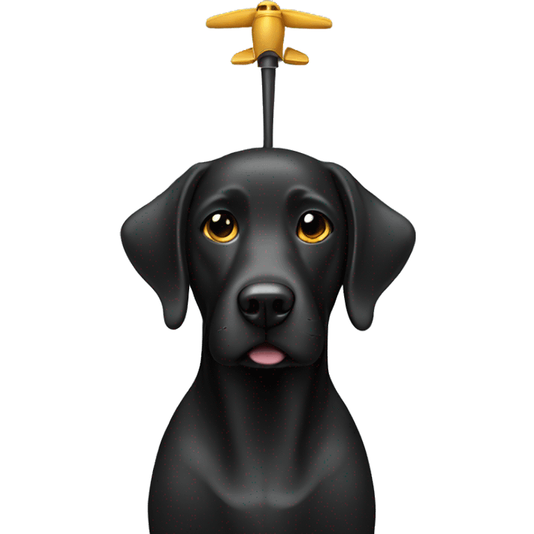 Black lab with propeller hat emoji