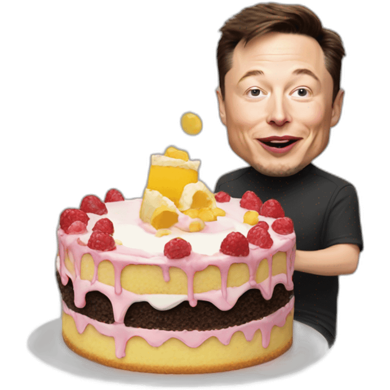 elon musk eating cake emoji