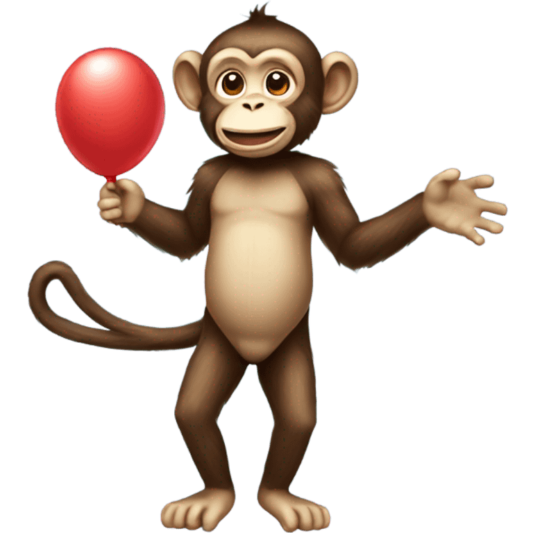 A monkey holding a balloon emoji