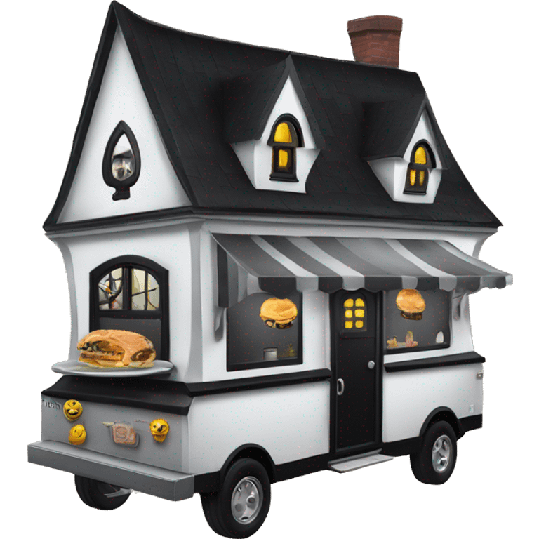 Wednesday Addams haunted dream house food truck  emoji