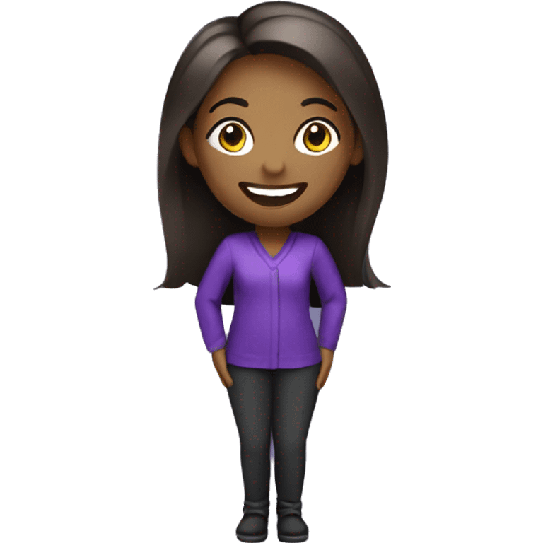 happy female web designer, purple and black colors emoji