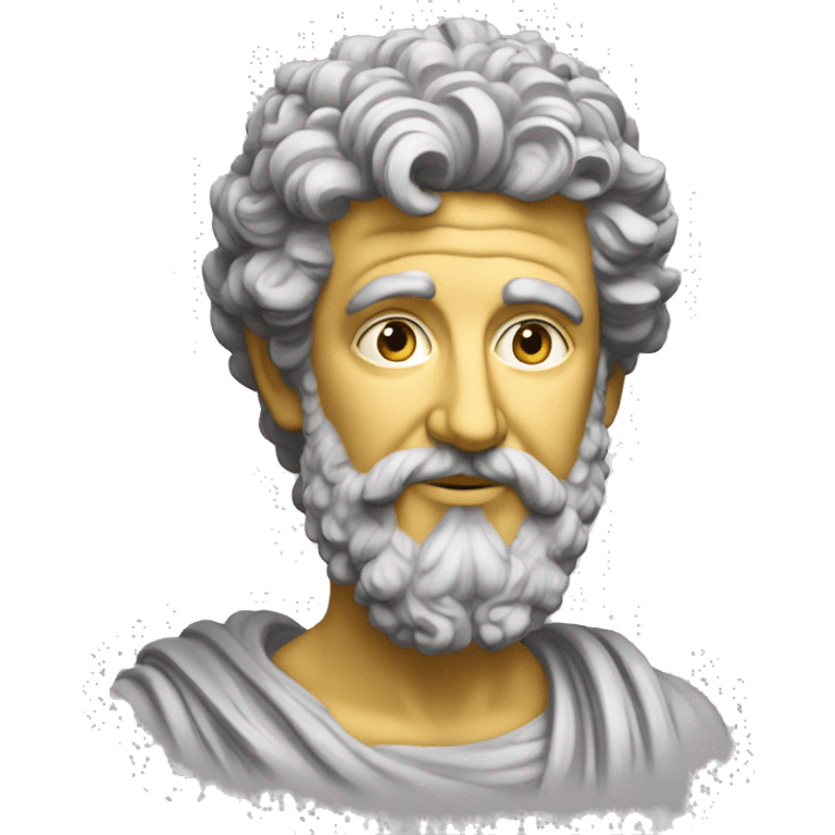 Marcus Aurelius drawing a paint  emoji