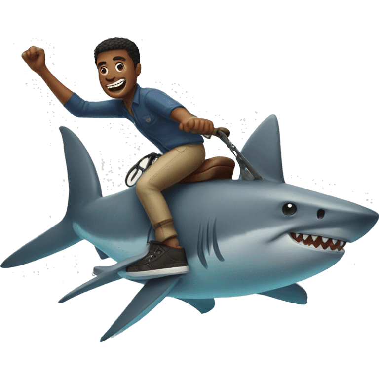 Dude ridin a shark emoji