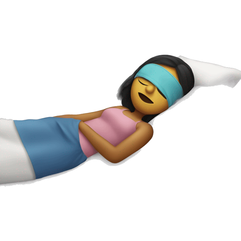 Girl in a sleeping mask laying in bed emoji