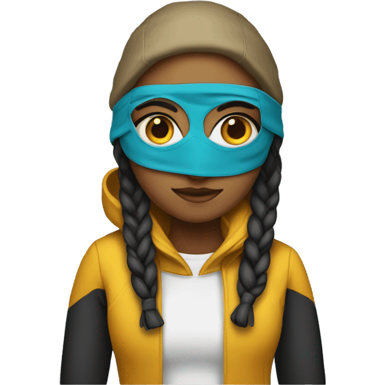 A girl with a ski mask on emoji