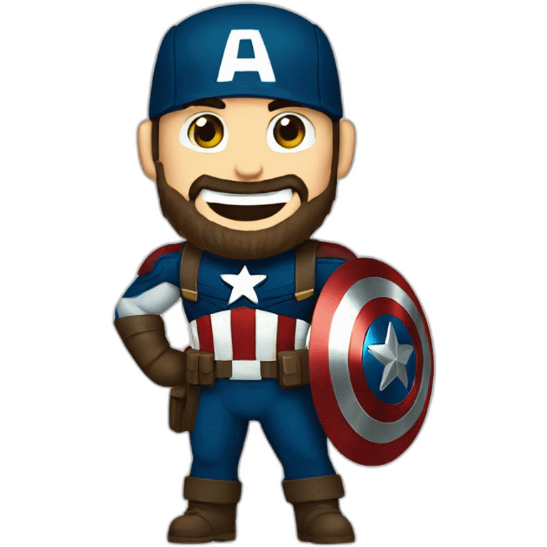 Bearded Captain america laught emoji