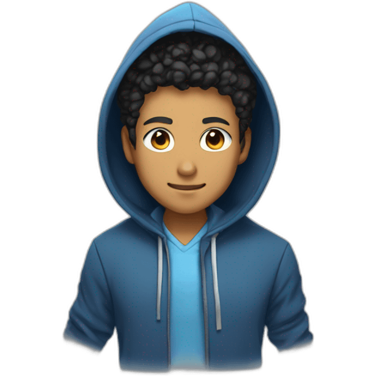 ANIME Gojo WITH A BLU HOODIE emoji