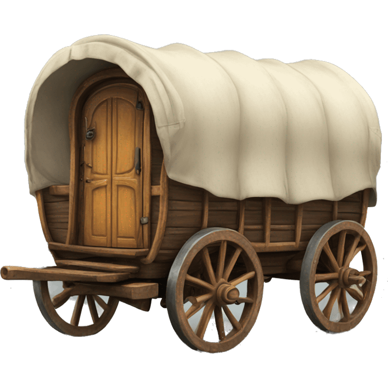 Realistic vintage round gypsy wagon emoji