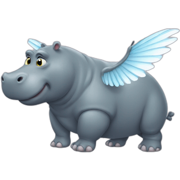 hippo with wing emoji