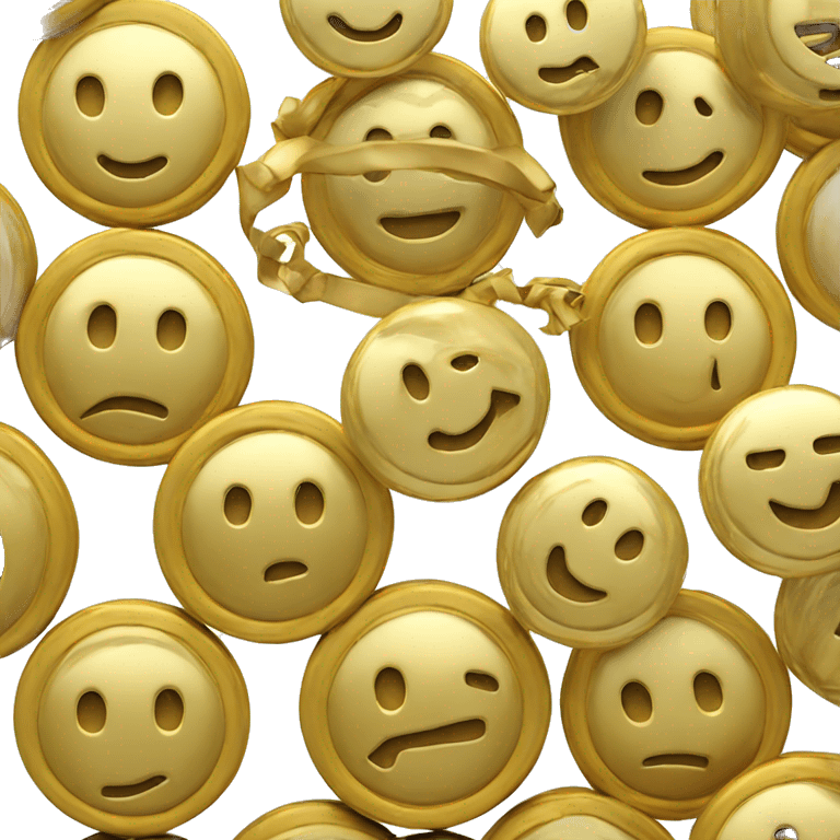 circle gold cion with a cute smiley emoji center 3d emoji