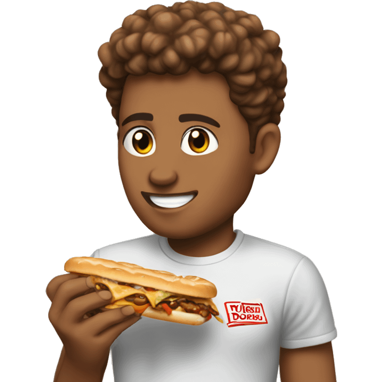 tyler my boyfriend eating in n out cheeburgers while also stuffing dominos pizza emoji