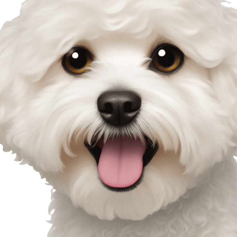 White curly maltipoo bigger hair emoji