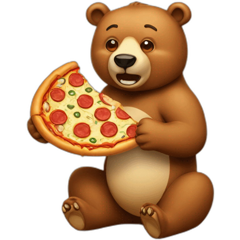 Bear Eating Pizza emoji