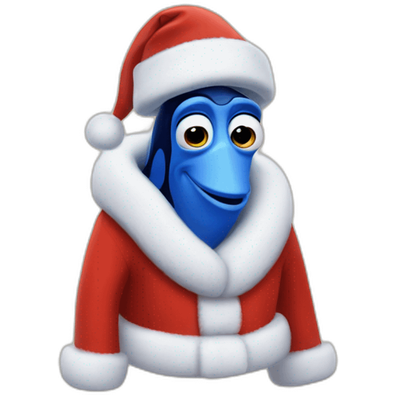 finding dory wearing santa suit emoji