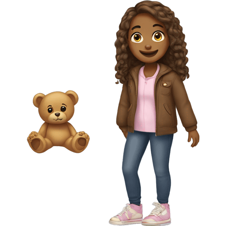 girl with teddy bear soles emoji