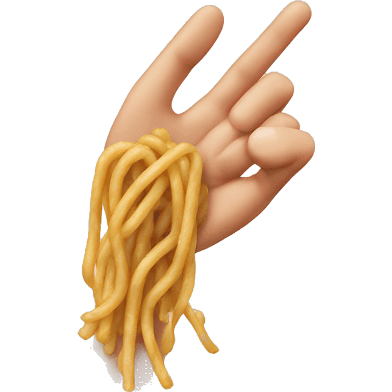 hand grab spaghetti emoji