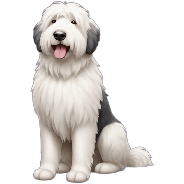 Dog old english sheepdog full-body emoji