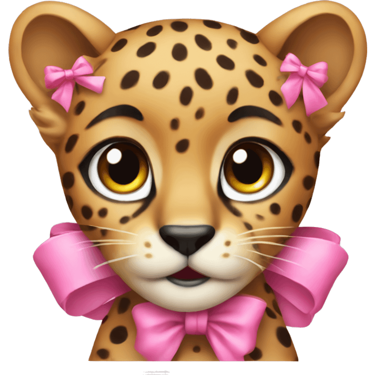 cheetah with pink bow emoji