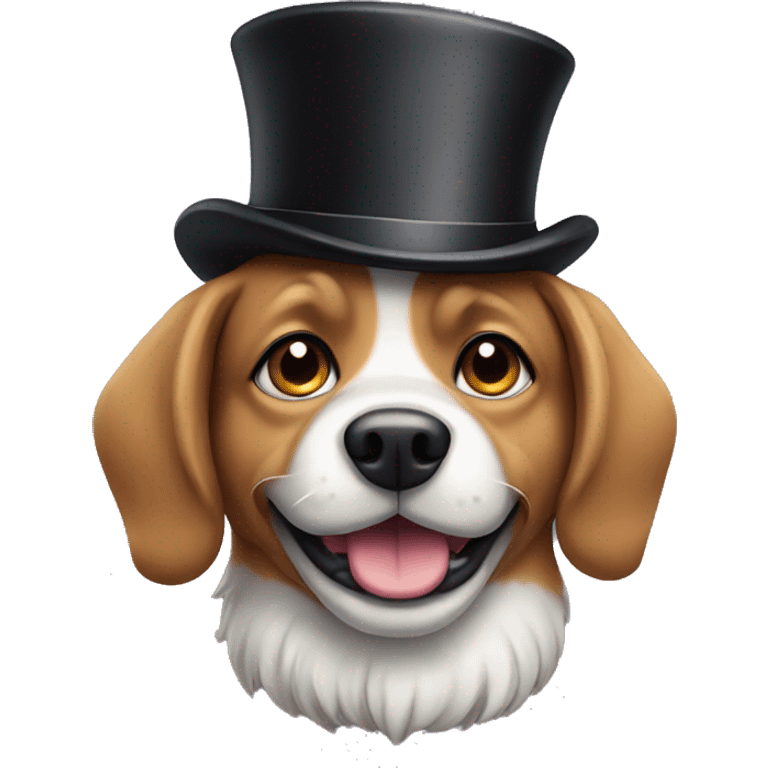 Dog with a top hat emoji