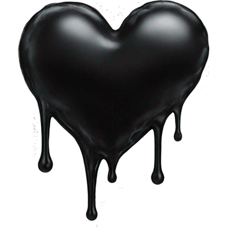 black drippy heart emoji