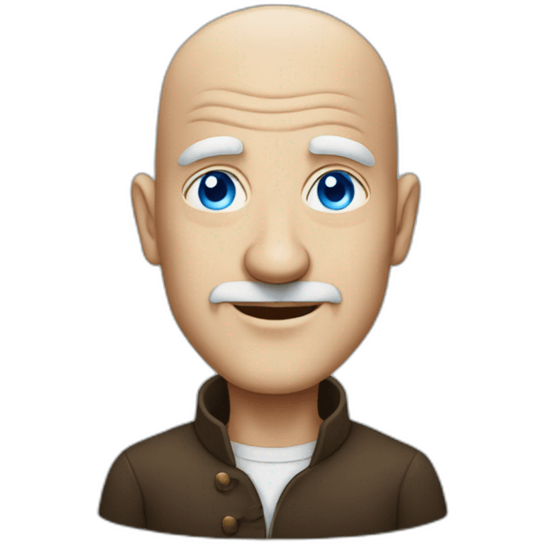 a bald old english man with bright blue eyes emoji