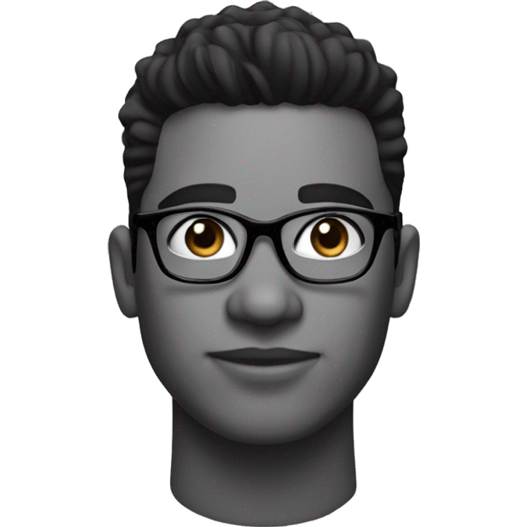 man with black taper fade hair, no FACIAL HAIR and glasses emoji