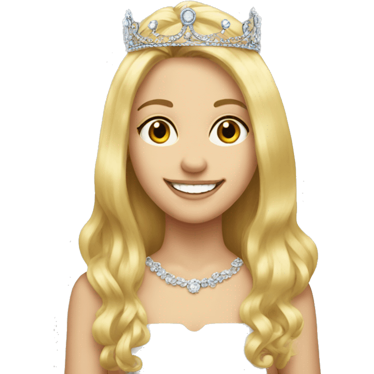 blonde girl smiling portrait with tiara emoji