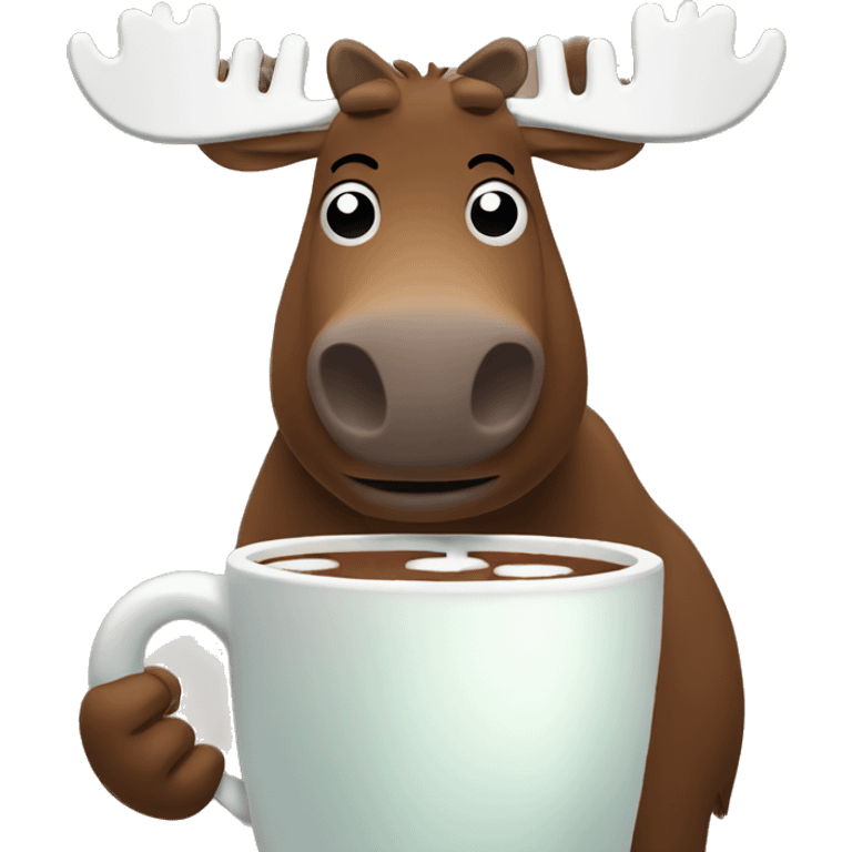 moose drinking hot cocoa  emoji