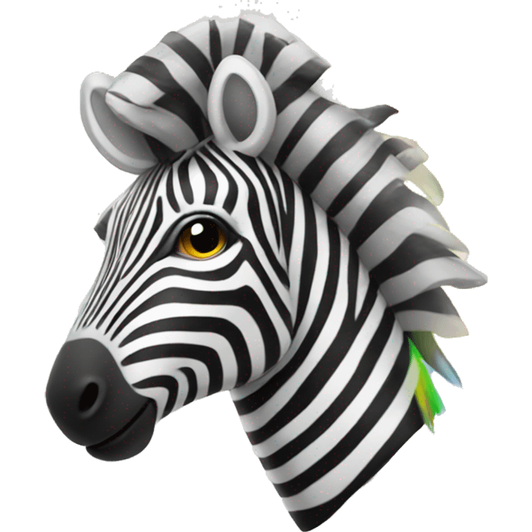 Zebra with rainbow stripes emoji