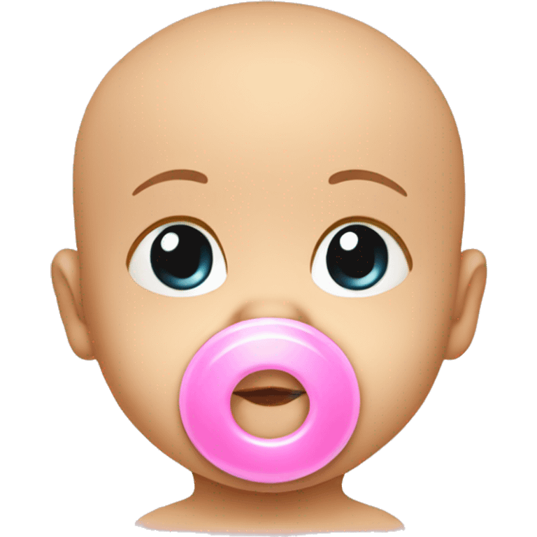 Newborn baby with pink  pacifier  emoji